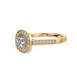 Load image into Gallery viewer, 70-Pointer Princess Cut Solitaire Halo Diamond Shank 18K Yellow Gold Ring JL AU 1331Y-B   Jewelove.US
