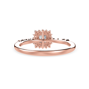 50-Pointer Princess Cut Solitaire Halo Diamond Shank 18K Rose Gold Ring JL AU 1248R-A   Jewelove.US