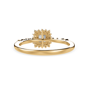 70-Pointer Princess Cut Solitaire Halo Diamond Shank 18K Yellow Gold Ring JL AU 1248Y-B   Jewelove.US