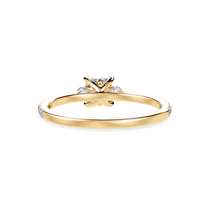 50-Pointer Princess Cut Solitaire Diamond Accents Shank 18K Yellow Gold Ring JL AU 1240Y-A   Jewelove.US