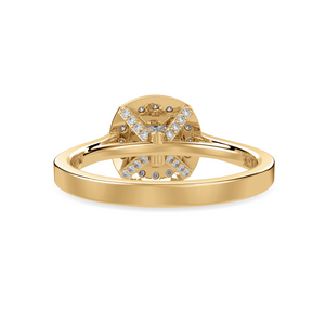 70-Pointer Princess Cut Solitaire Halo Diamond Shank 18K Yellow Gold Ring JL AU 1331Y-B   Jewelove.US