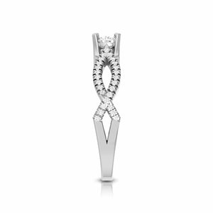 50-Pointer Lab Grown Solitaire Platinum Twisted Shank Engagement Ring for Women JL PT LG G R-59