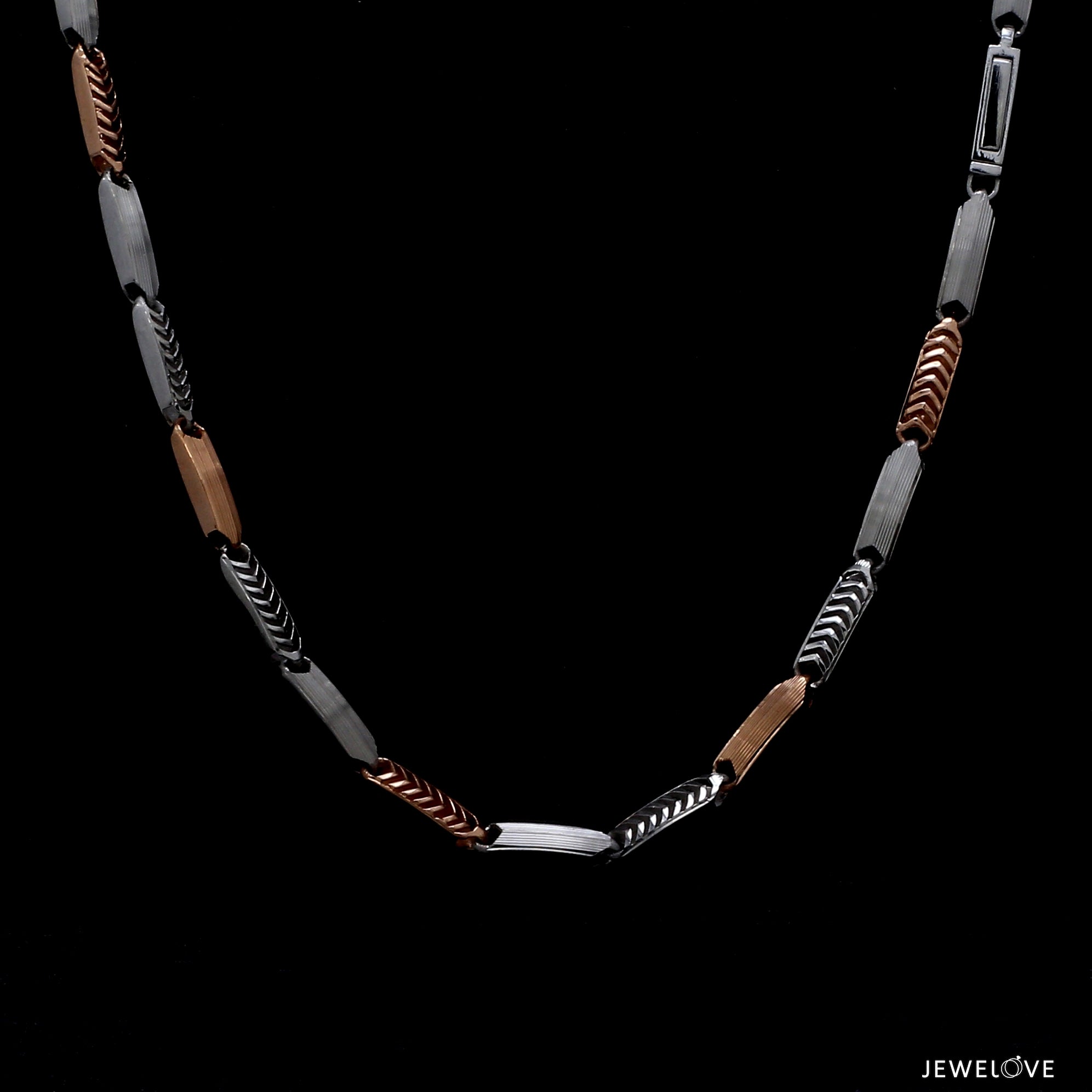 4mm Platinum Rose Gold Links Chain for Men JL PT CH 1404