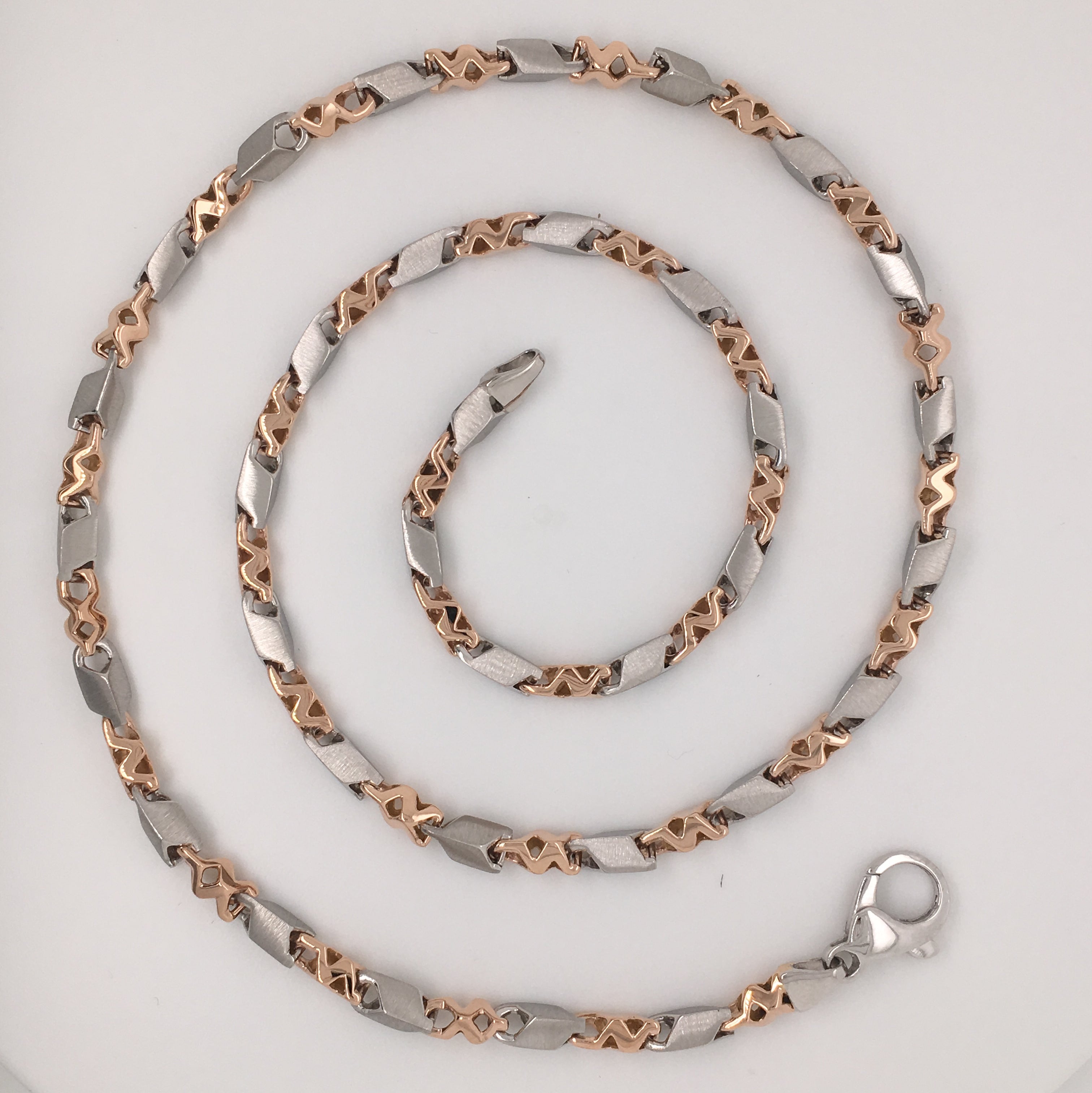 Platinum Rose Gold Matte Hi Polish Chain for Men JL PT CH 1267