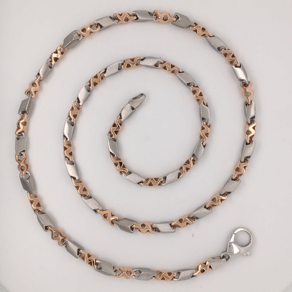 Platinum Rose Gold Matte & Hi-Polish Chain for Men JL PT CH 1267   Jewelove.US