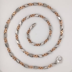 Platinum Rose Gold Matte & Hi-Polish Chain for Men JL PT CH 1267   Jewelove.US