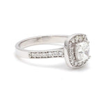 Load image into Gallery viewer, Raised Halo Solitaire Engagement Platinum Ring with Cushion Cut JL PT 661   Jewelove.US
