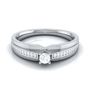 Raised Platinum Diamond 15-Pointer Engagement Ring for Women JL PT R-40   Jewelove.US