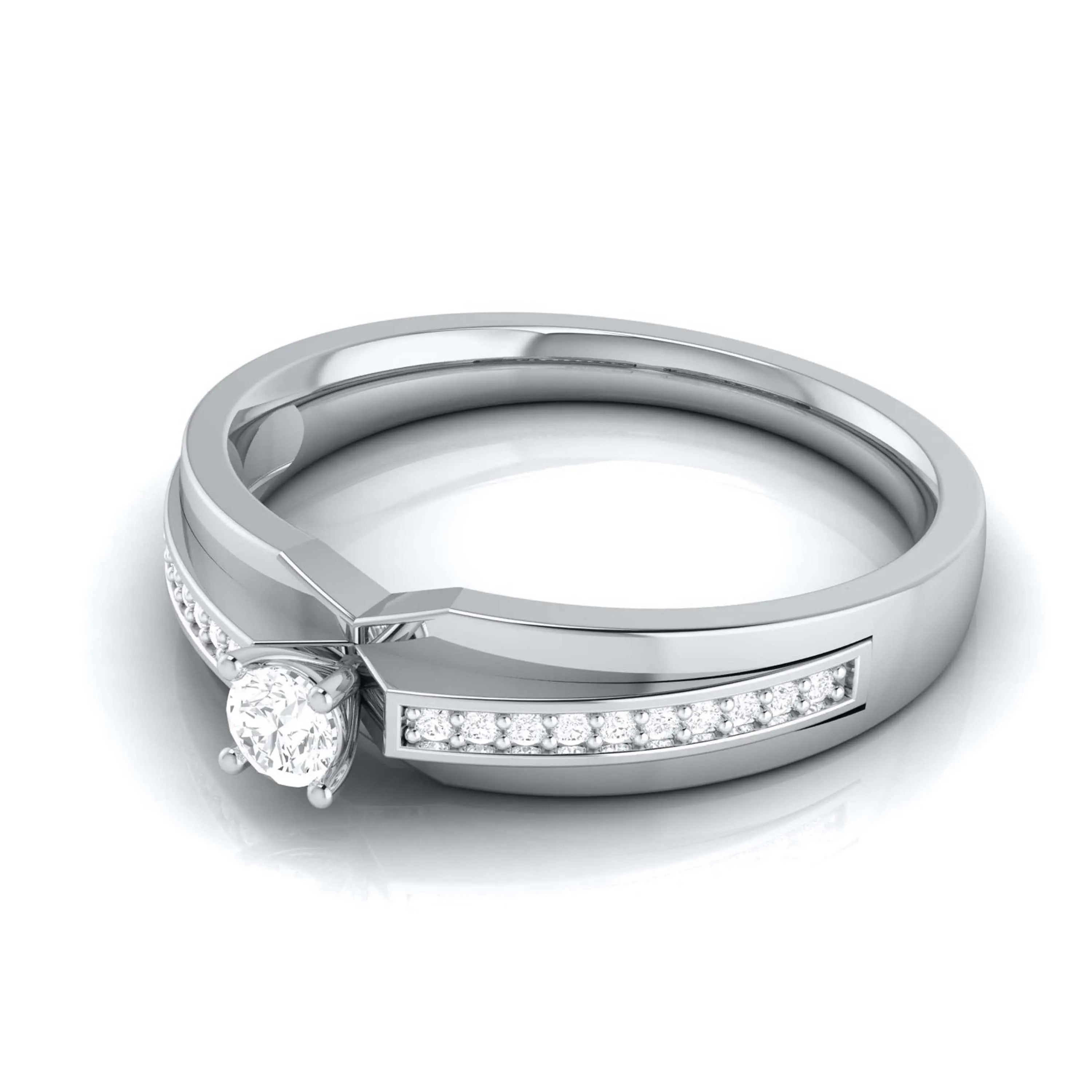 Raised Platinum Diamond 15-Pointer Engagement Ring for Women JL PT R-40   Jewelove.US