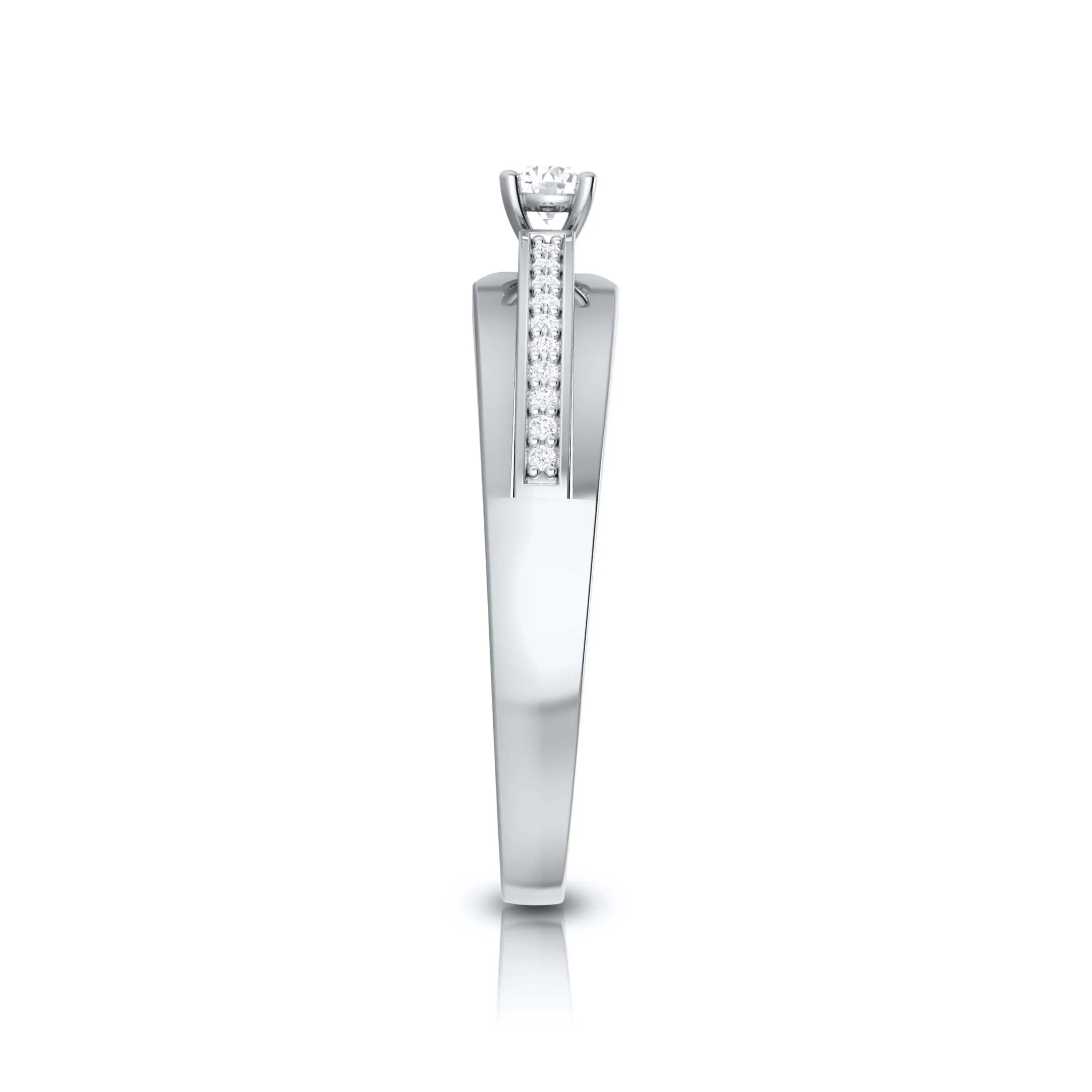 Raised Platinum Diamond 15-Pointer Engagement Ring for Women JL PT R-40   Jewelove.US