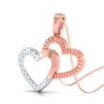 Load image into Gallery viewer, Rose Gold &amp; Platinum Double Heart Pendant with Diamonds JL PT P 8111   Jewelove.US
