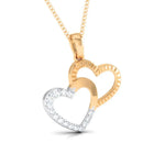 Load image into Gallery viewer, Rose Gold &amp; Platinum Double Heart Pendant with Diamonds JL PT P 8111   Jewelove.US
