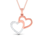 Load image into Gallery viewer, Rose Gold &amp; Platinum Double Heart Pendant with Diamonds JL PT P 8111  Rose-Gold-VVS-GH Jewelove.US
