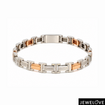 Load image into Gallery viewer, Men of Platinum | 6.75mm Platinum 18K Rose Gold Bracelet for Men JL PTB 1369
