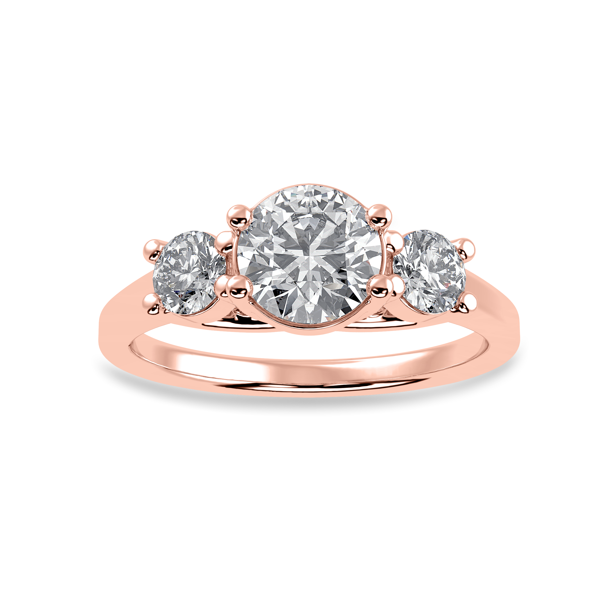 1.00 Carat Solitaire Diamond Accents 18K Rose Gold Ring JL AU 1229R-C   Jewelove.US