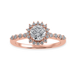 Load image into Gallery viewer, 50-Pointer Solitaire Halo Diamond Shank 18K Rose Gold Ring JL AU 1247R-A   Jewelove.US
