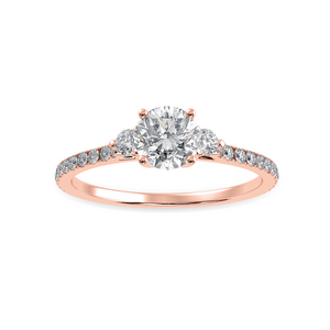 50-Pointer Solitaire Diamond Accents Shank 18K Rose Gold Ring JL AU 1238R-A   Jewelove.US