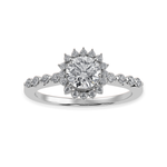 Load image into Gallery viewer, 30-Pointer Solitaire Halo Diamond Shank Platinum Ring JL PT 1247
