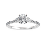 Load image into Gallery viewer, 50-Pointer Solitaire Diamond Accents Shank Platinum Ring JL PT 1238-A
