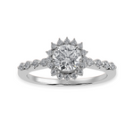 Load image into Gallery viewer, 50-Pointer Solitaire Halo Diamond Shank Platinum Ring JL PT 1247-A   Jewelove.US

