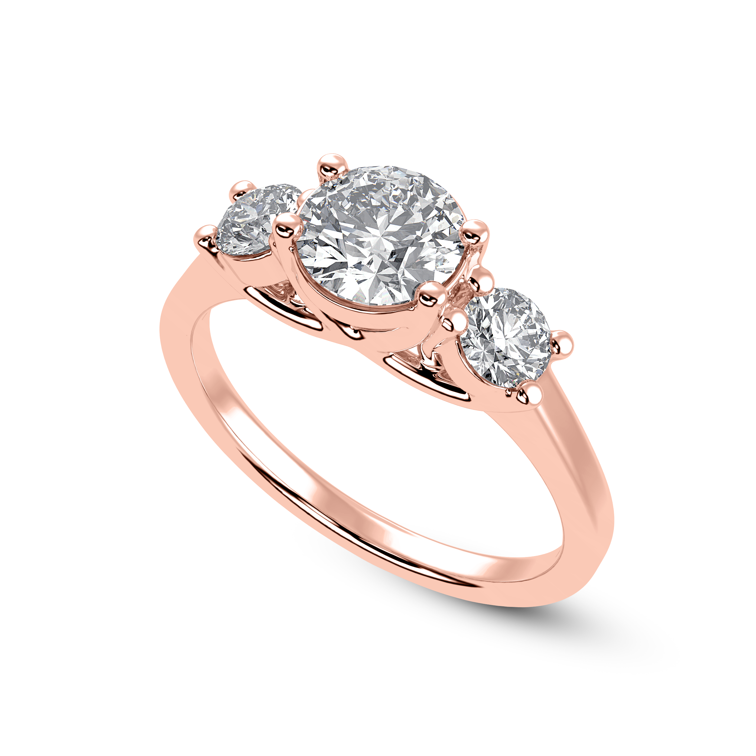 1.00 Carat Solitaire Diamond Accents 18K Rose Gold Ring JL AU 1229R-C   Jewelove.US