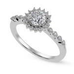 Load image into Gallery viewer, 30-Pointer Solitaire Halo Diamond Shank Platinum Ring JL PT 1247   Jewelove.US
