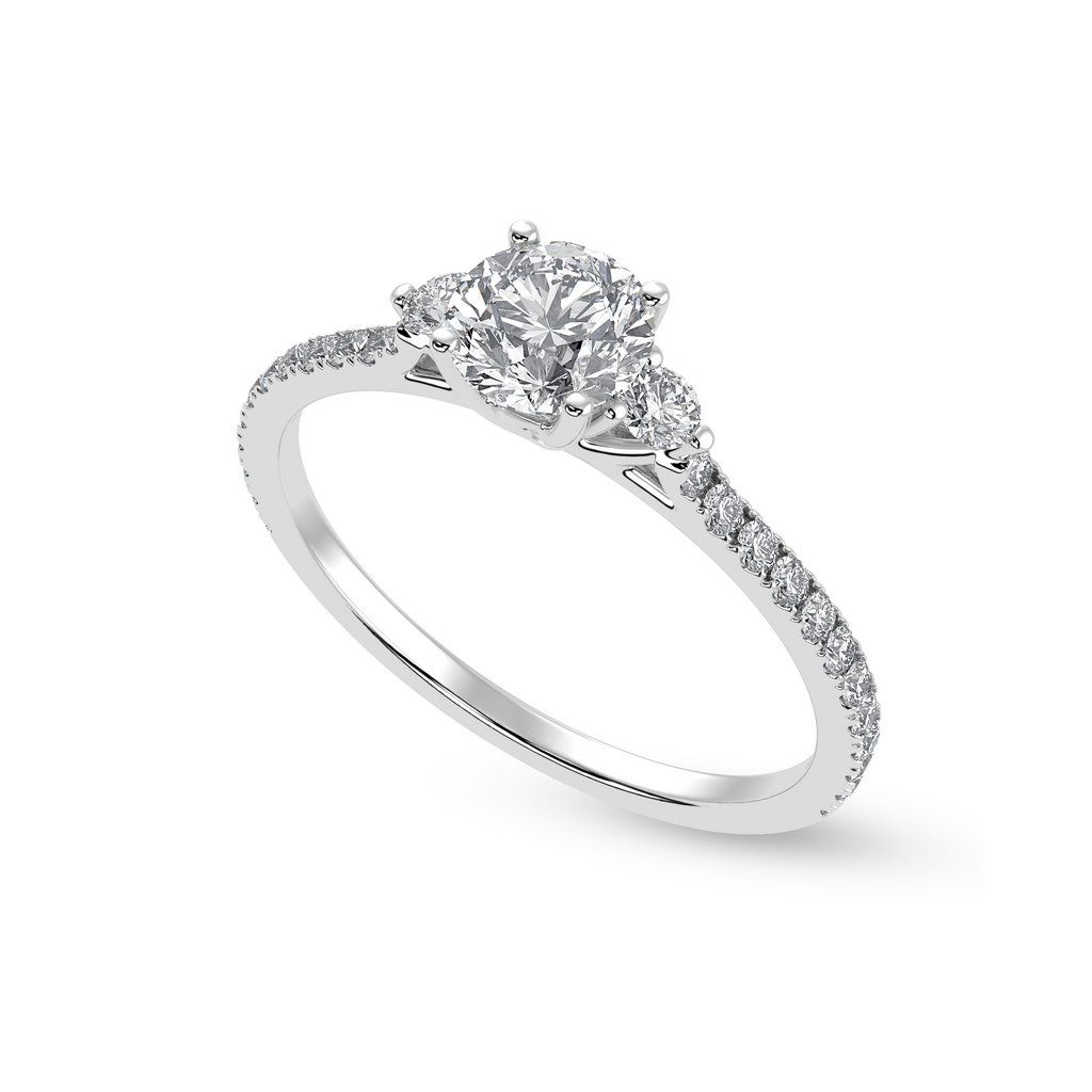 25-Pointer Diamond Accents Shank Platinum Ring JL PT 1238-C   Jewelove.US