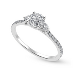 Load image into Gallery viewer, 50-Pointer Solitaire Diamond Accents Shank Platinum Ring JL PT 1238-A
