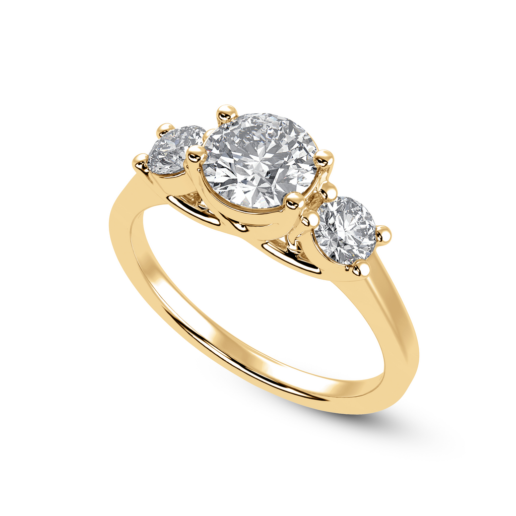 1.00 Carat Solitaire Diamond Accents18K Yellow Gold Ring JL AU 1229Y-C   Jewelove.US