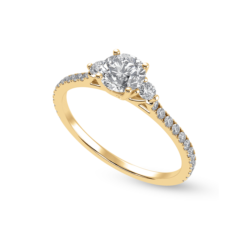 70-Pointer Solitaire Diamond Accents Shank 18K Yellow Gold Ring JL AU 1238Y-B   Jewelove.US