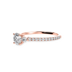 Load image into Gallery viewer, 50-Pointer Solitaire Diamond Accents Shank 18K Rose Gold Ring JL AU 1238R-A   Jewelove.US
