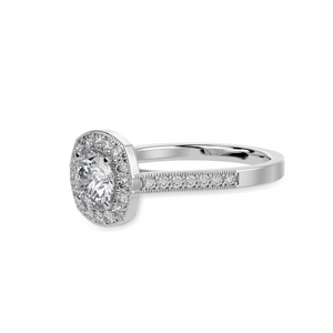 1-Carat Solitaire Halo Diamond Shank Platinum Ring JL PT 1332-C   Jewelove.US