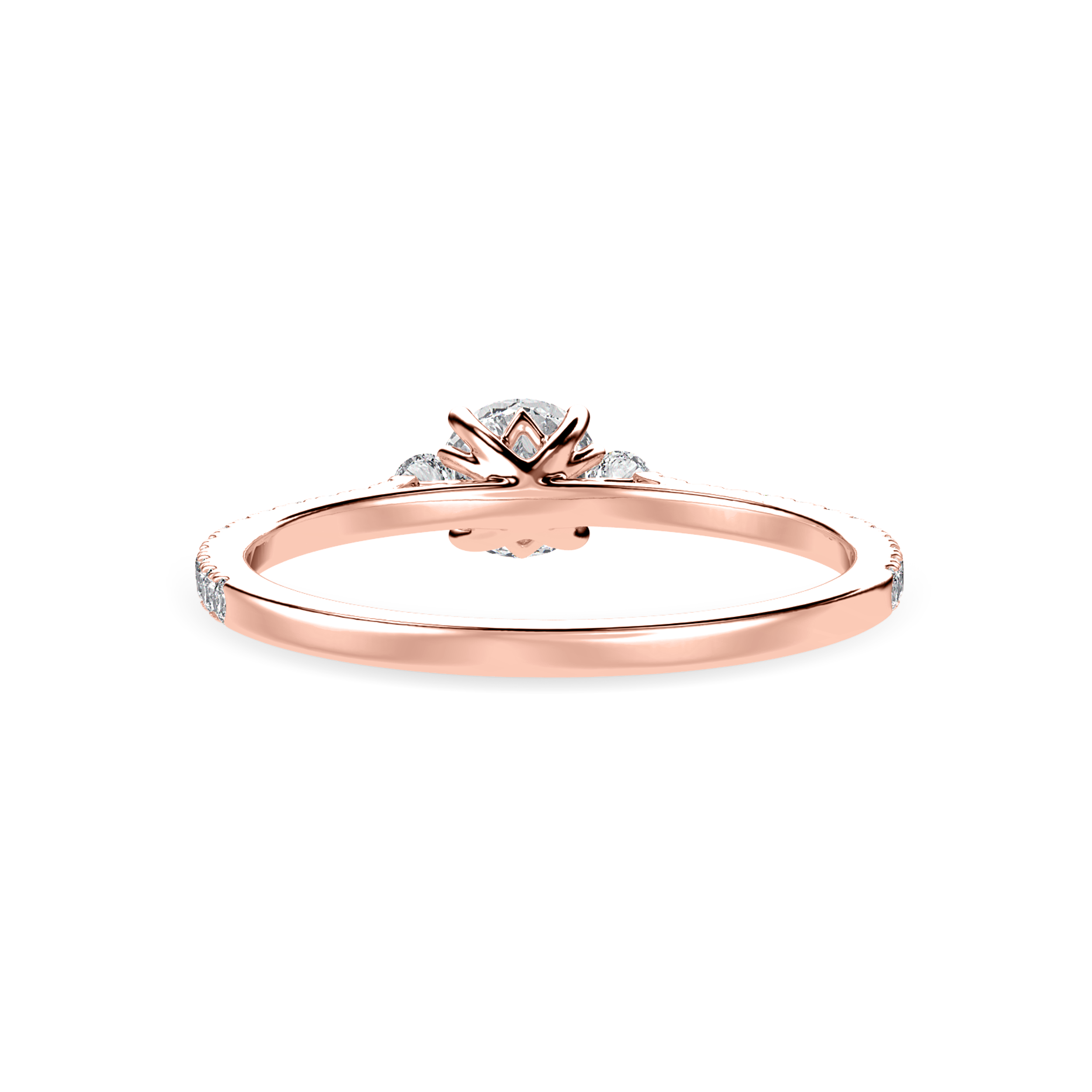 50-Pointer Solitaire Diamond Accents Shank 18K Rose Gold Ring JL AU 1238R-A   Jewelove.US