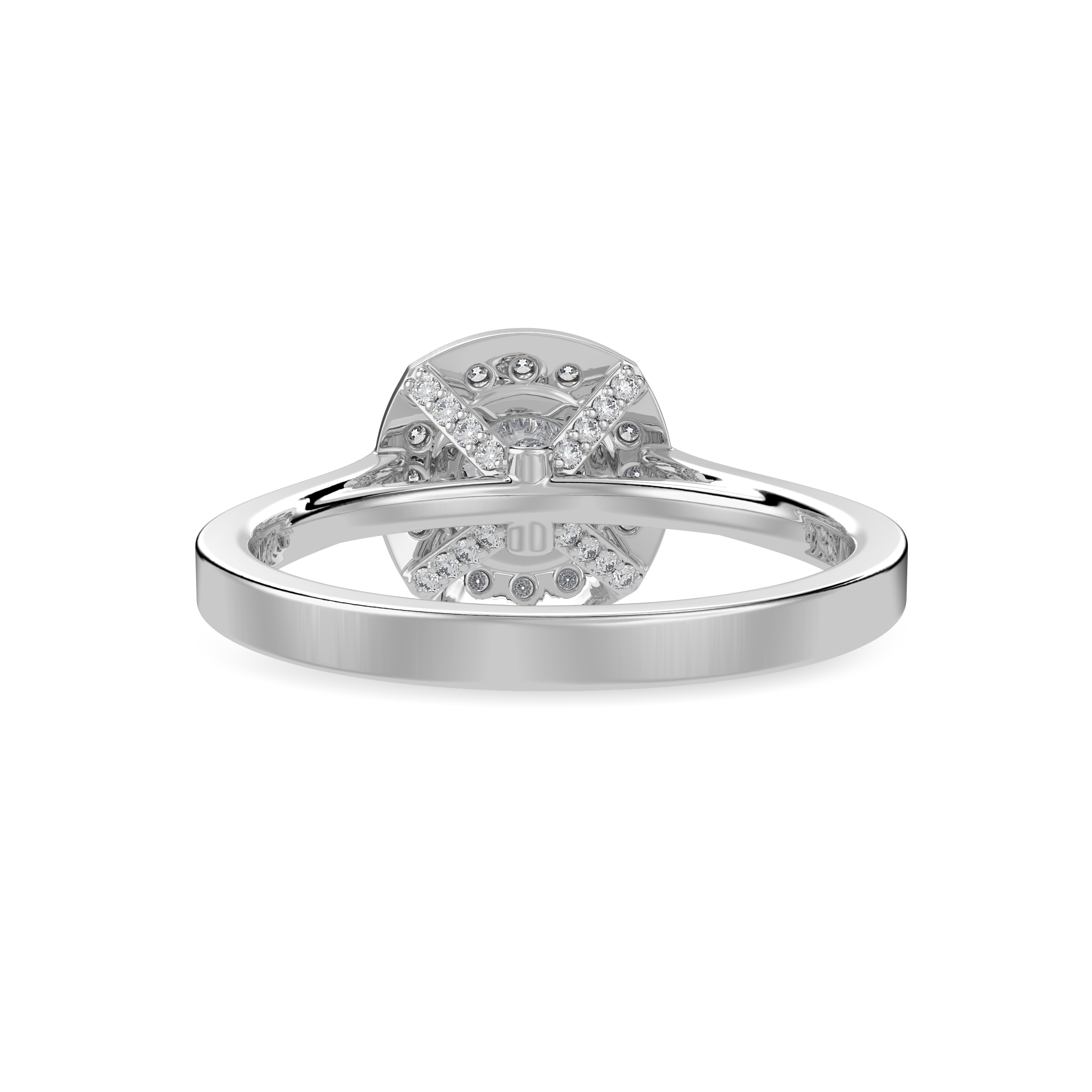 50-Pointer Solitaire Halo Diamond Shank Platinum Ring JL PT 1332-A   Jewelove.US