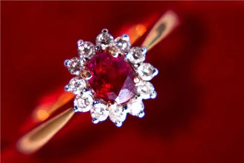 Ruby & Diamond Flower Ring JL R 61   Jewelove
