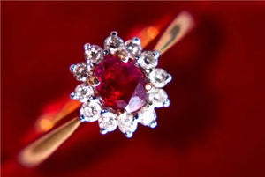 Ruby & Diamond Flower Ring JL R 61   Jewelove