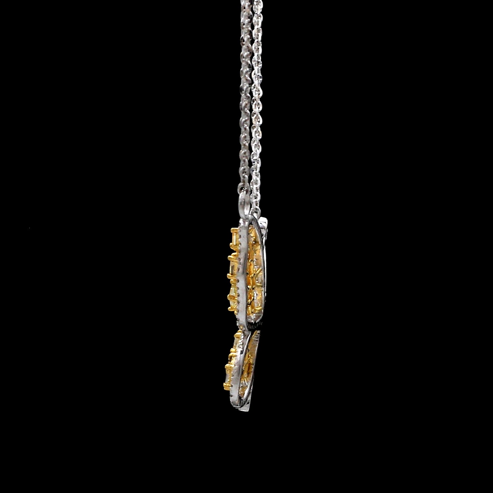 Natural Fancy Color Yellow Diamond Butterfly Pendant Chain Set for Women JL AU PE YD 101