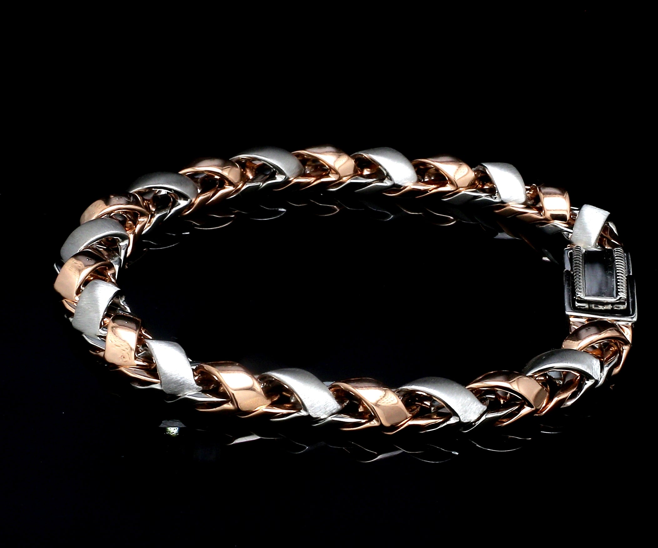 Heavy Platinum & Gold Bracelet for Men JL PTB 641-RG   Jewelove.US
