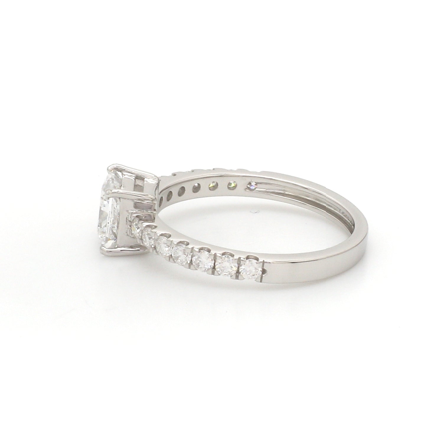 50-Pointer Princess Cut Solitaire Diamond Shank Platinum Ring JL PT 1313-A   Jewelove.US