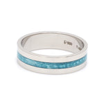 Load image into Gallery viewer, Plain Platinum Ring with Blue Enamel for Men JL PT 1119
