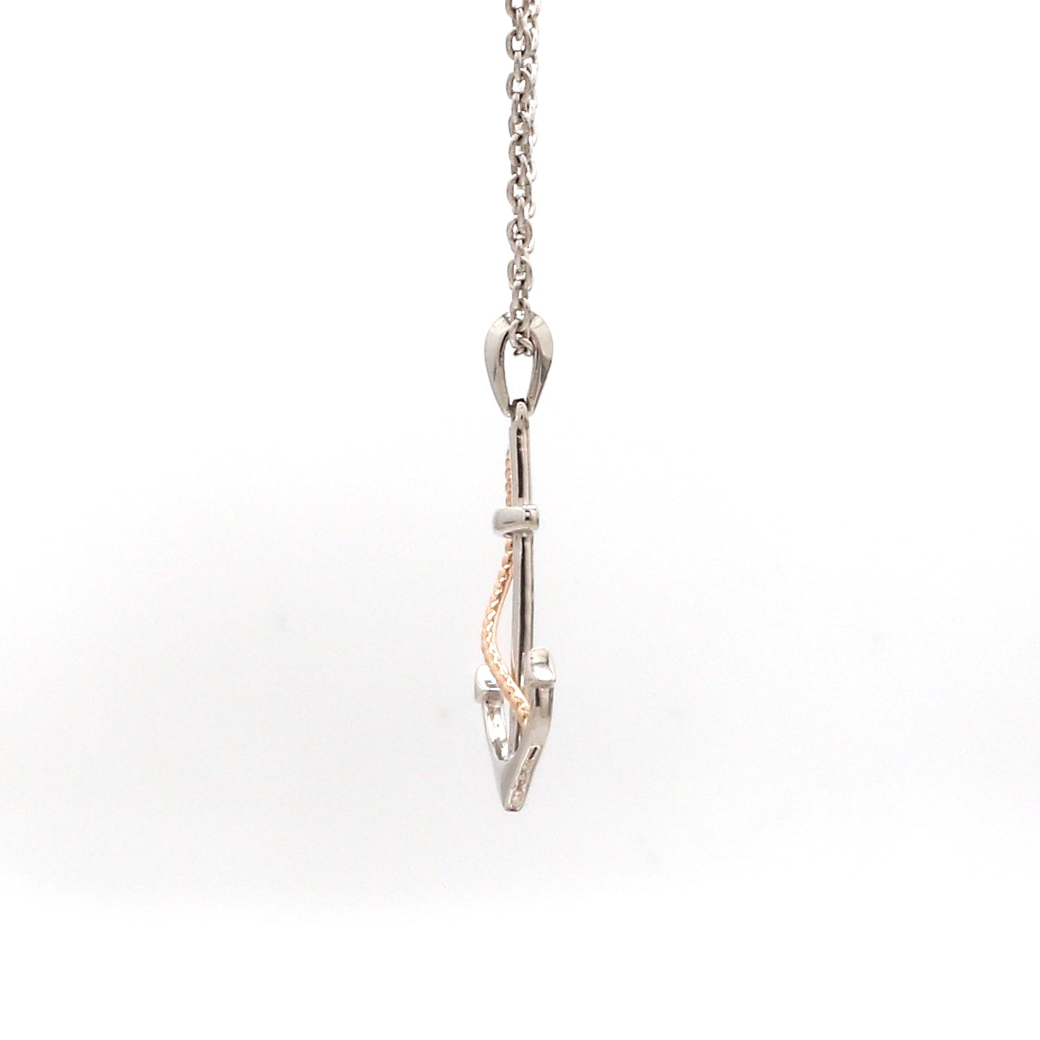 Platinum Anchor Pendant with Rose Gold for Sailors JL PT P 320   Jewelove.US