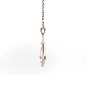 Platinum Anchor Pendant with Rose Gold for Sailors JL PT P 320   Jewelove.US