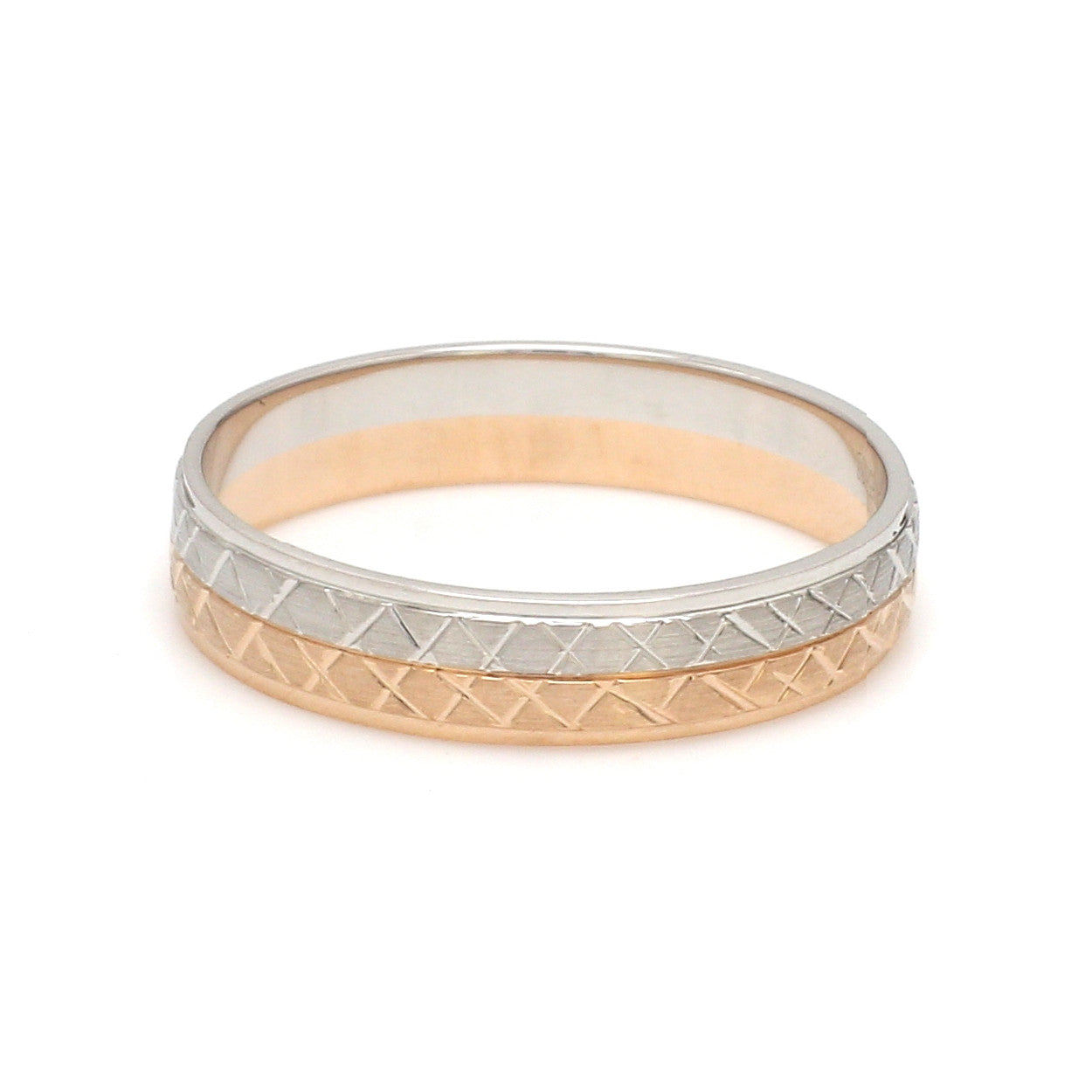 Platinum Love Bands with Rose Gold Unisex Ring JL PT 1407