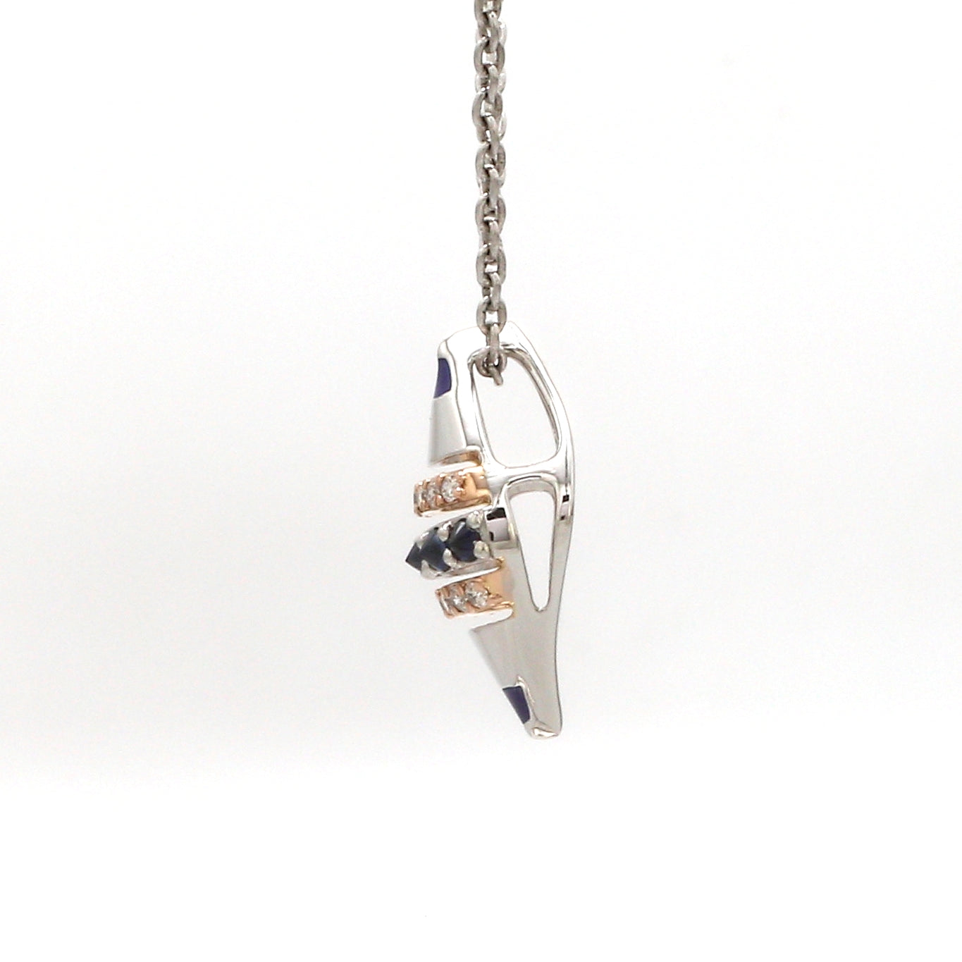 Evara Platinum Rose Gold Diamond with Blue Sapphire Pendant for Women JL PT P 366