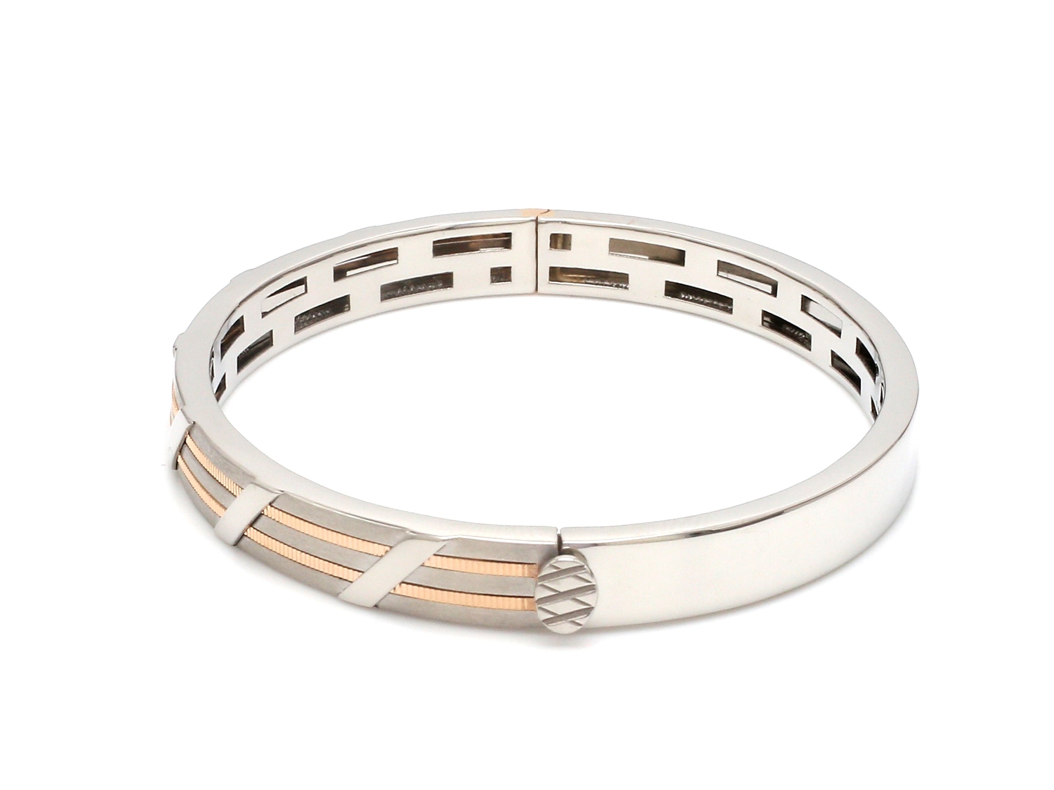 Men of Platinum| 7mm Platinum & Rose Gold Bracelet for Men JL PTB 1209   Jewelove.US