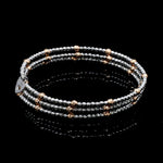 Load image into Gallery viewer, Japanese 3-row Platinum &amp; Rose Gold Bracelet for Women with Diamond Cut Balls JL PTB 1261
