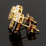 Load image into Gallery viewer, 18K Yellow Gold Earrings with Natural Fancy Yellow &amp; White Diamonds JL AU E 103
