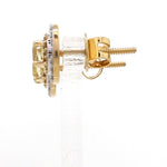 Load image into Gallery viewer, 18K Yellow Gold Earrings with Princess Cut Natural Fancy Yellow &amp; White Diamonds JL AU E 104
