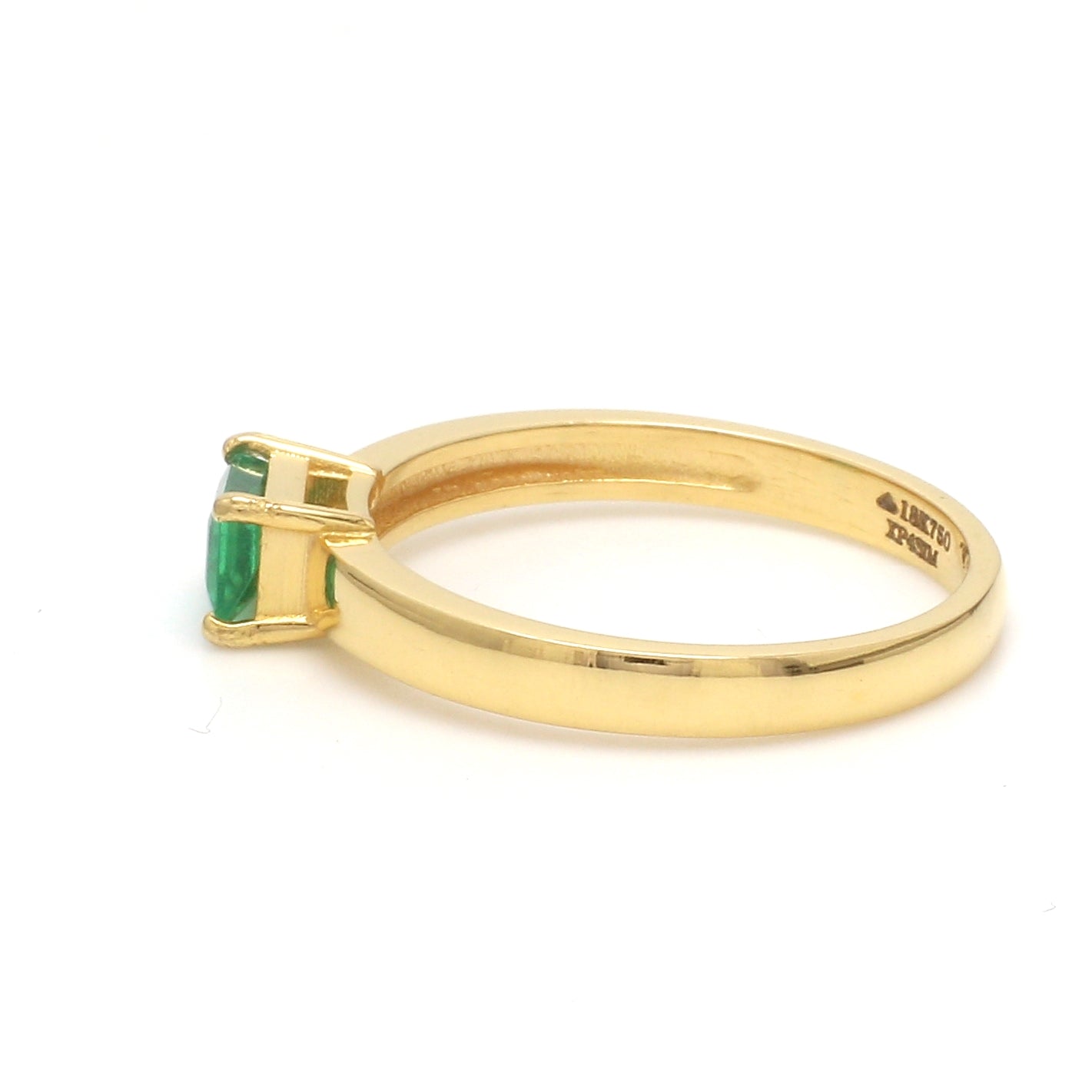 18K Yellow Gold Emerald Diamond Ring JL AU 102   Jewelove.US
