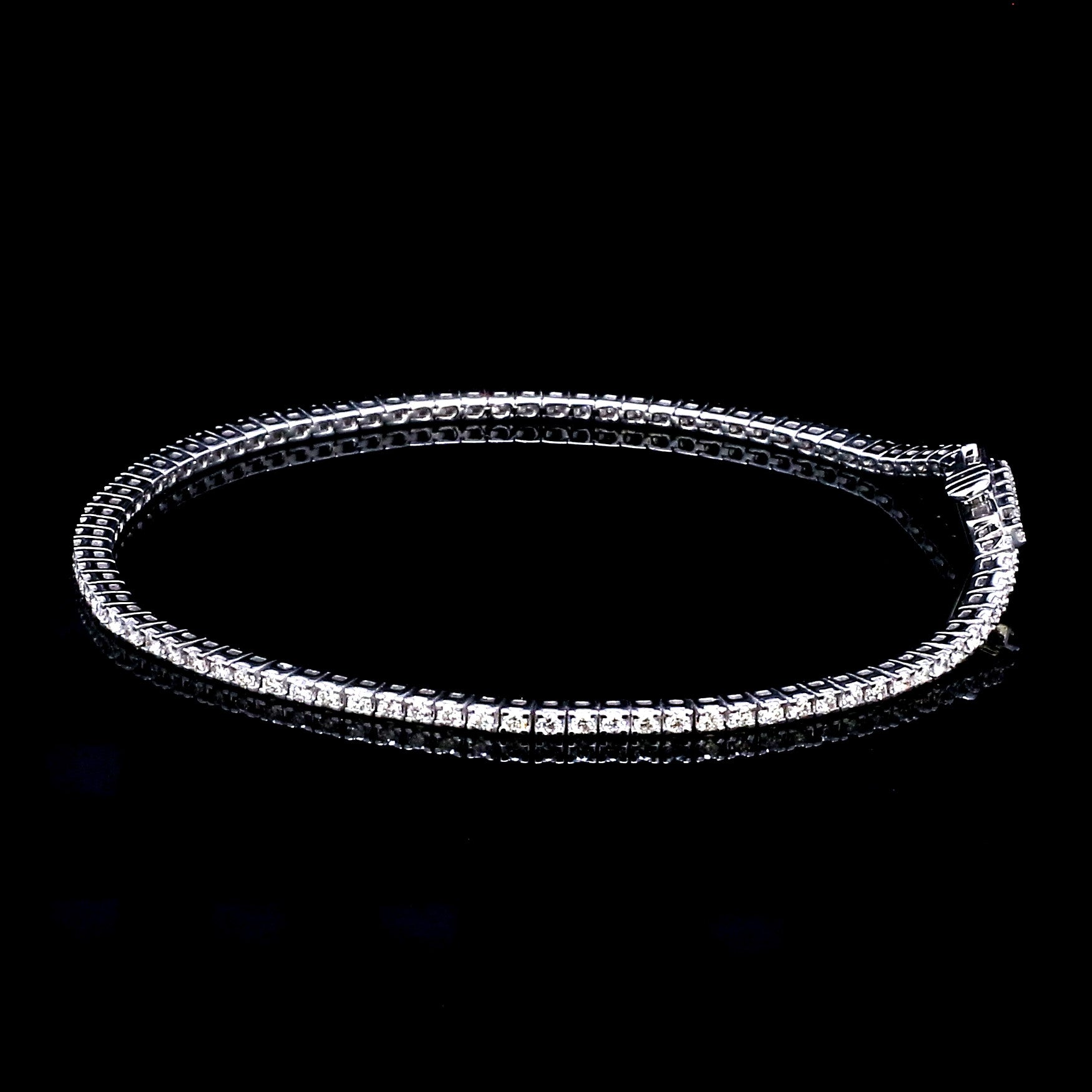 Single Line Platinum Tennis Bracelet with Diamonds JL PTB 1235